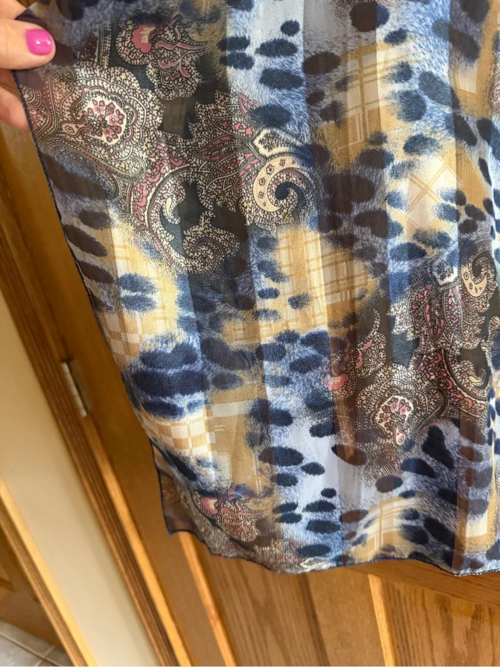 Women’s Blue Paisley & Animal Print Jeans Scarf Accessory